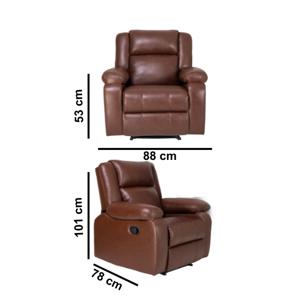 Motorized Leatherette Recliner sofa chair Snug-heaven Brown