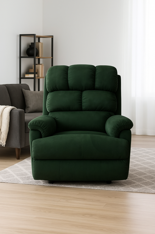 Luxenap Motorised Recliner 100% Pure Natural Latex Seat | Unique Lumbar Design | Comfortable for Users up to 6ft (Green)