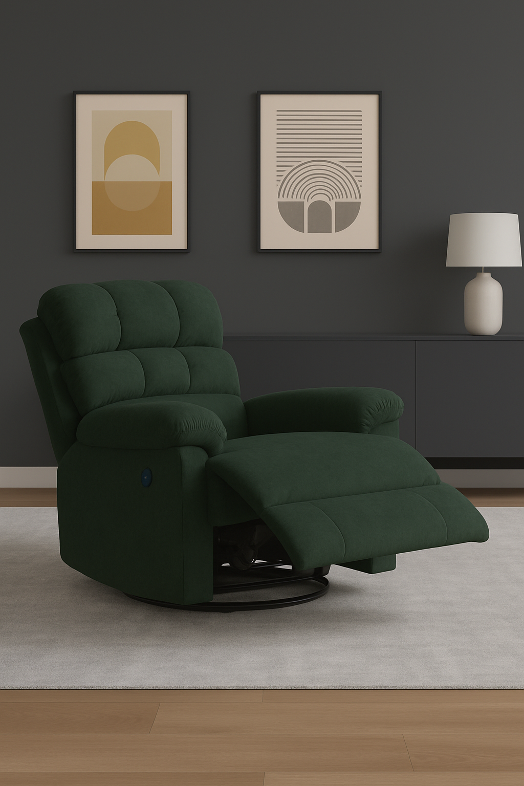 Luxenap Motorised Recliner 100% Pure Natural Latex Seat | Unique Lumbar Design | Comfortable for Users up to 6ft (Green)