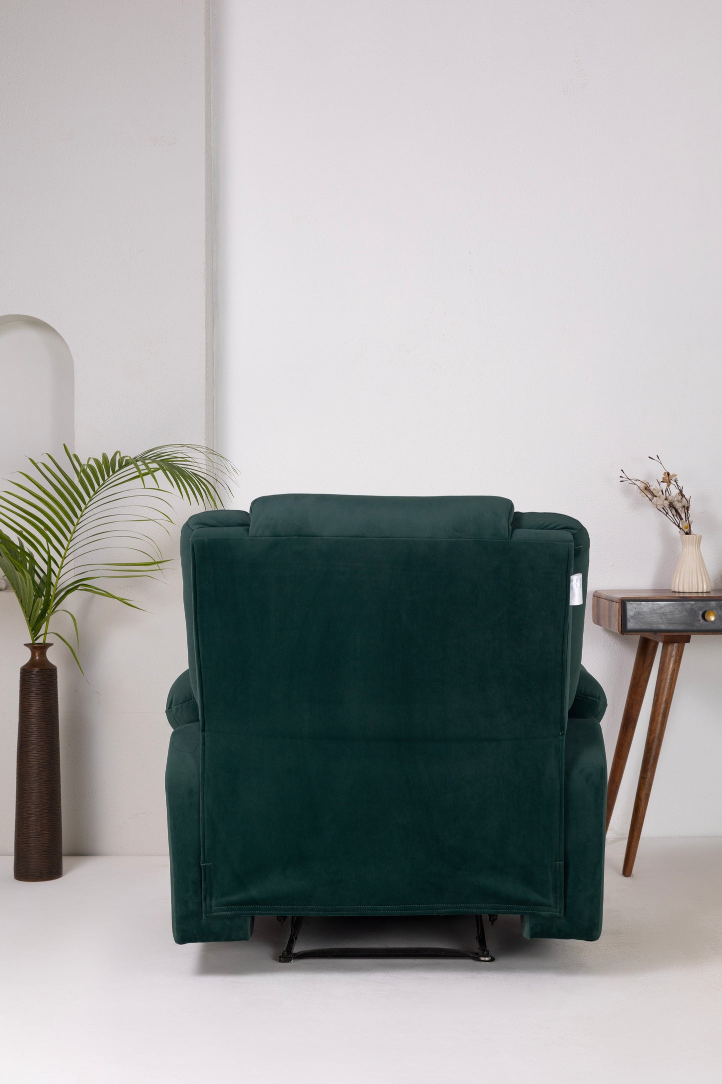 Fabric Recliner 1 Seater Sofa Chair for Living Room Home Office | Classy Calm Motorized Recliner Lounge Chairs Green)