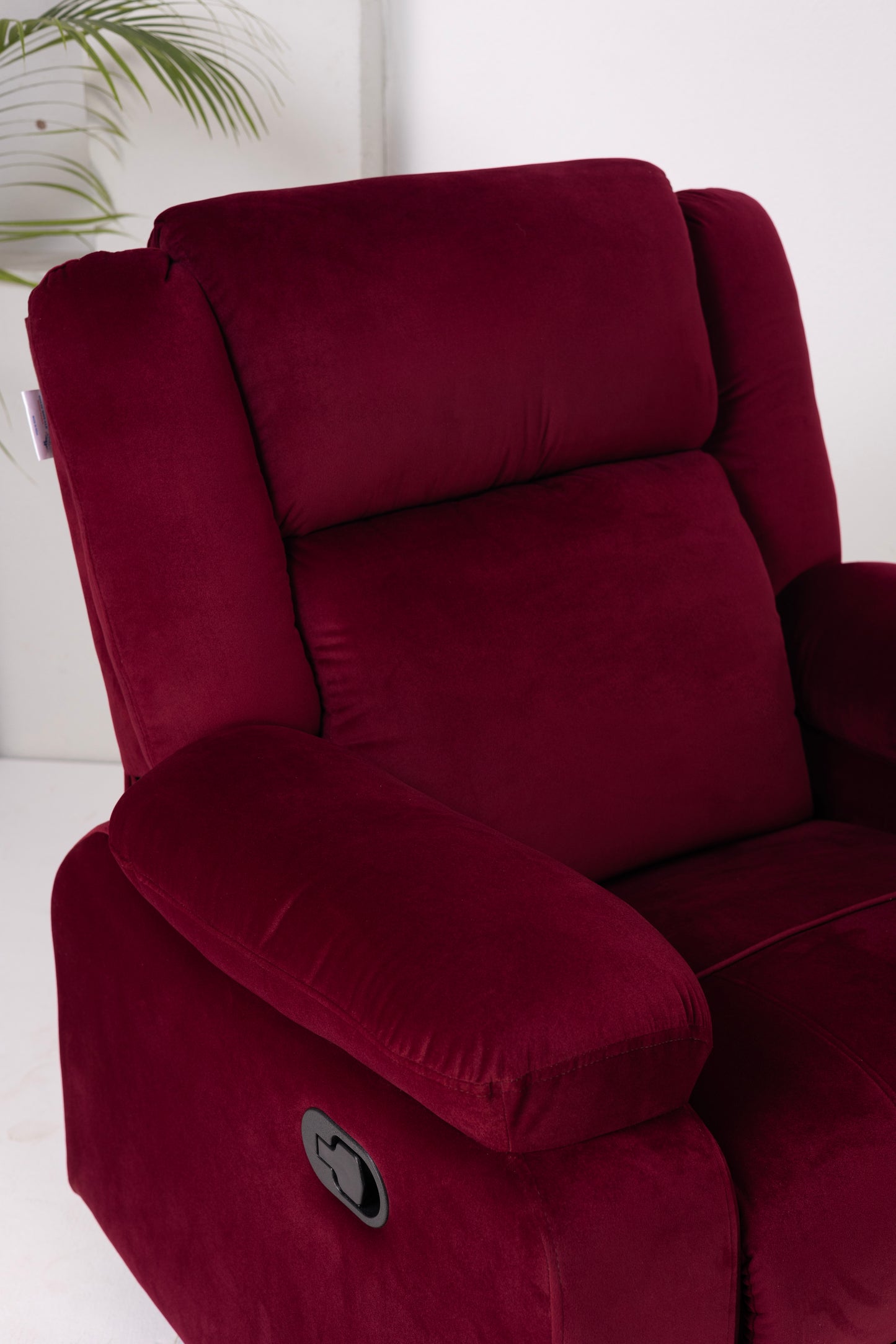 Fabric Recliner 1 Seater Sofa Chair for Living Room Home Office | Classy Calm Manual Recliner Lounge Chairs (Maroon)