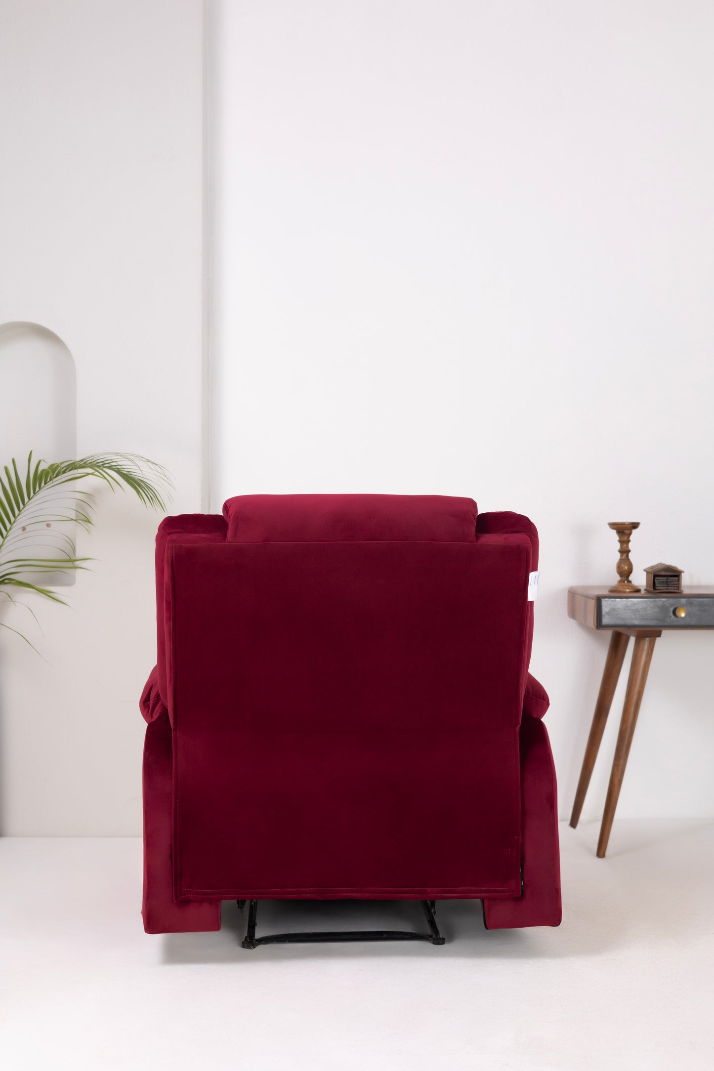 Fabric Recliner 1 Seater Sofa Chair for Living Room Home Office | Classy Calm Manual Recliner Lounge Chairs (Maroon)