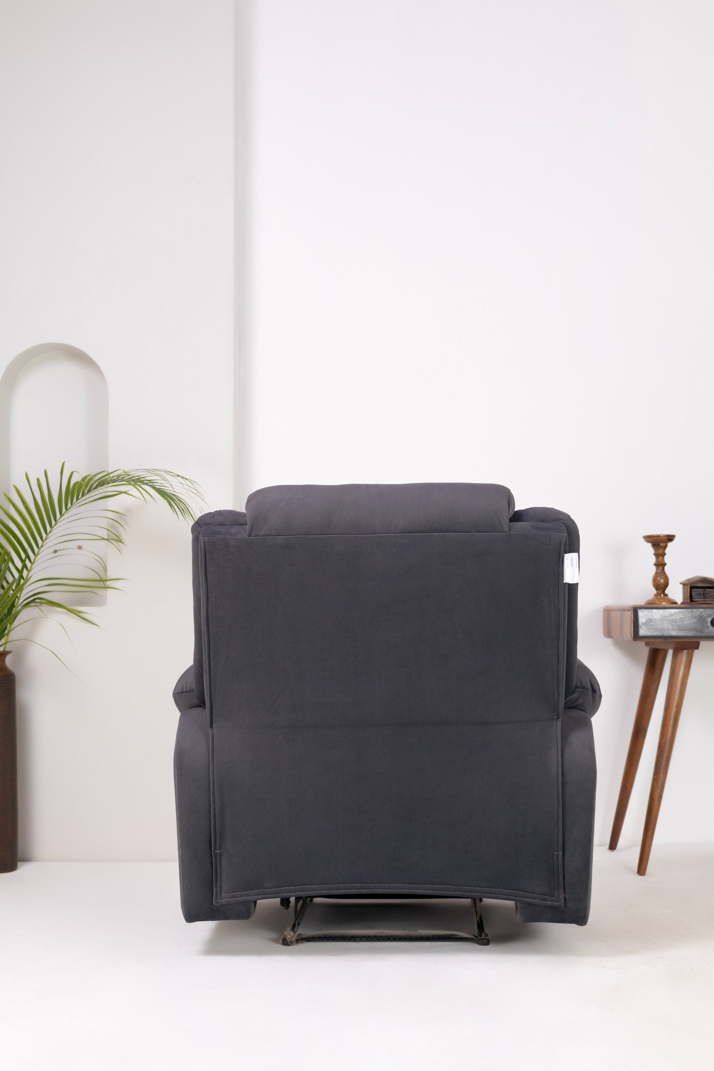 Fabric Recliner 1 Seater Sofa Chair for Living Room Home Office | Classy Calm Manual Recliner Lounge Chairs (Grey)