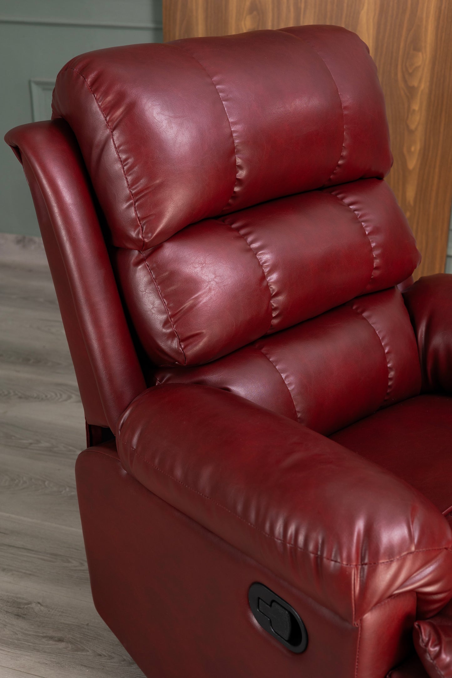 Amnet Premium Leatherette Recliner 1 Year Warranty |1 Seater Sofa Chair | Manual Recliner (Cherry,DIY)