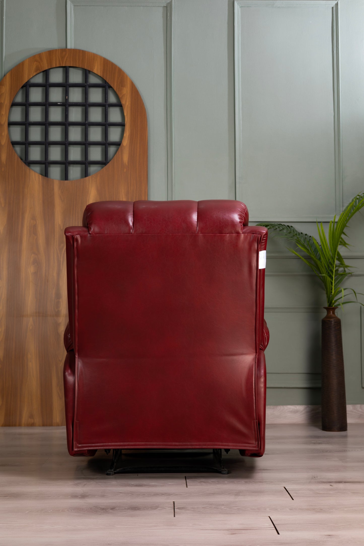 Amnet Premium Leatherette Recliner 1 Year Warranty |1 Seater Sofa Chair | Manual Recliner (Cherry,DIY)