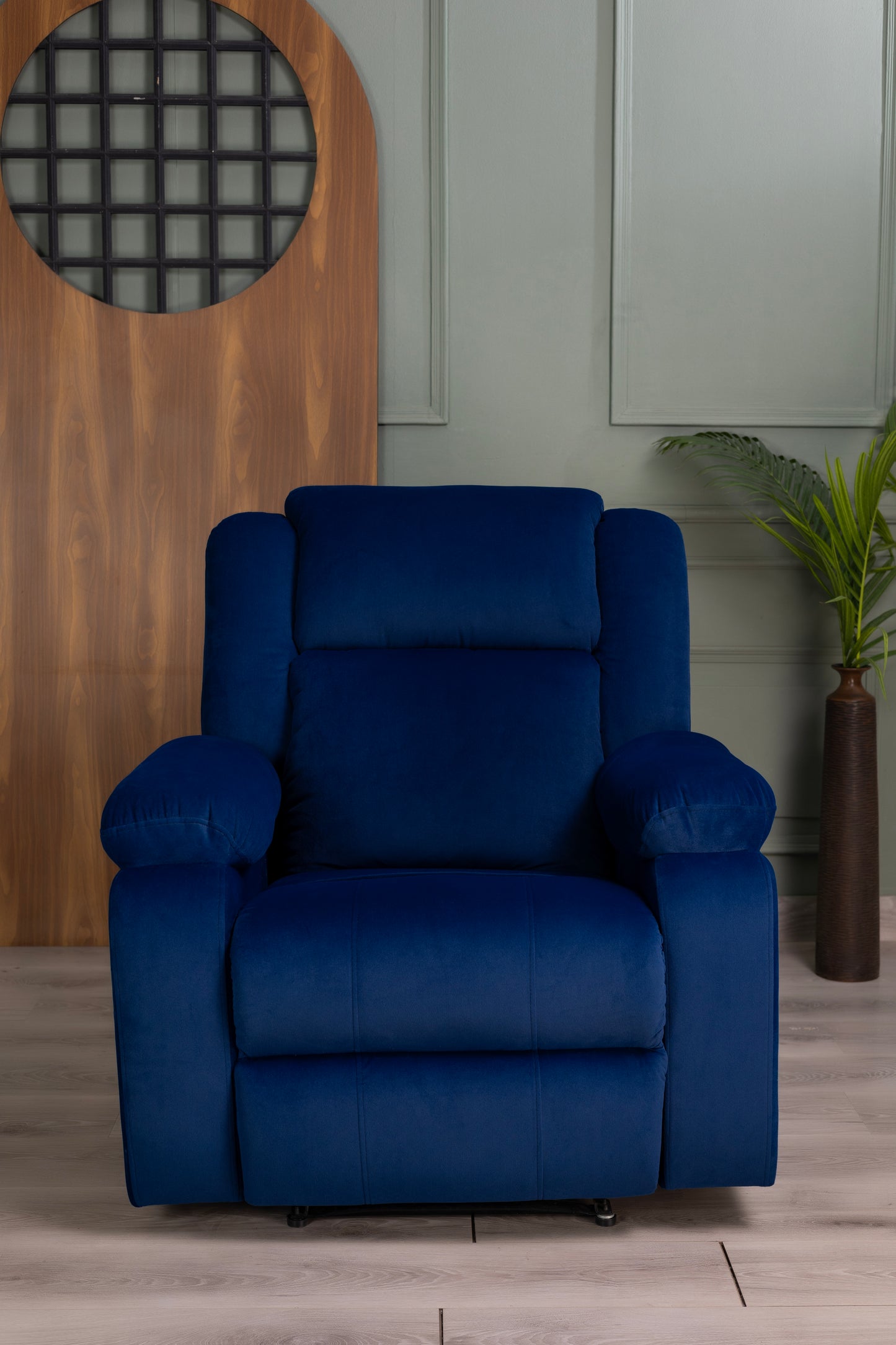 Fabric Recliner 1 Seater Sofa Chair for Living Room Home Office | Classy Calm Manual Recliner Lounge Chairs (
