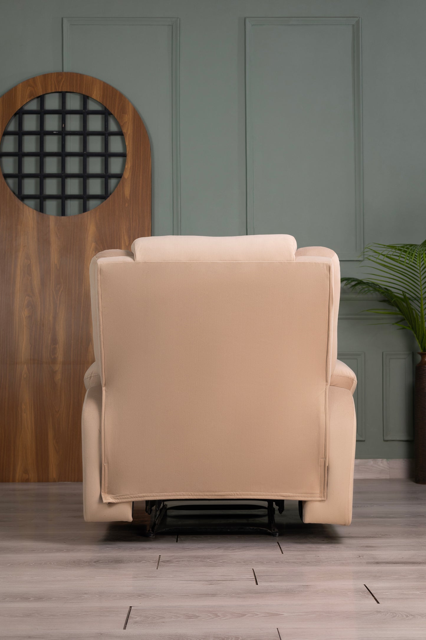Fabric Recliner 1 Seater Sofa Chair for Living Room Home Office | Classy Calm Motorized Recliner Lounge Chairs (Beige))