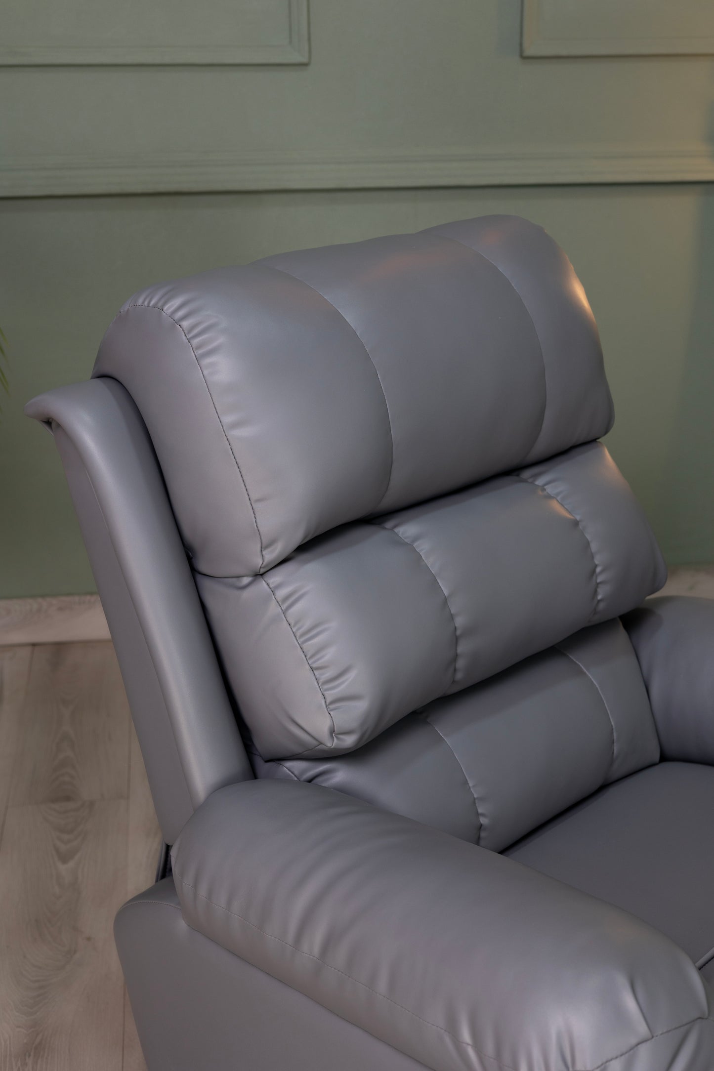 Amnet Premium Leatherette Recliner Chair 2 Year Warranty |1 Seater Sofa Chair | Manual Recliner (Grey, DIY)