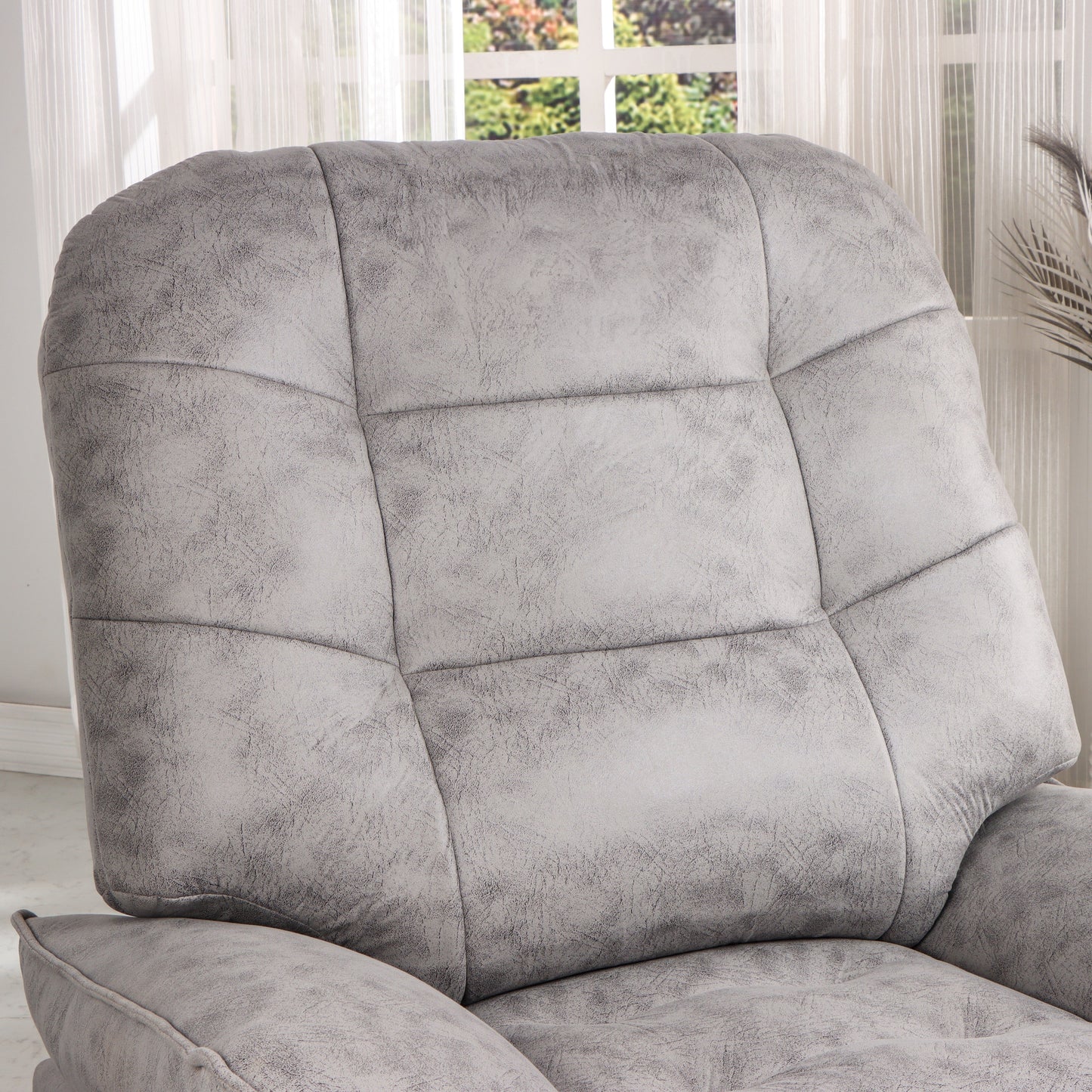 Leatherette Manual Rocker Recliner (Finish Color - Jersey Grey Rocking Chair, Pre-assembled)