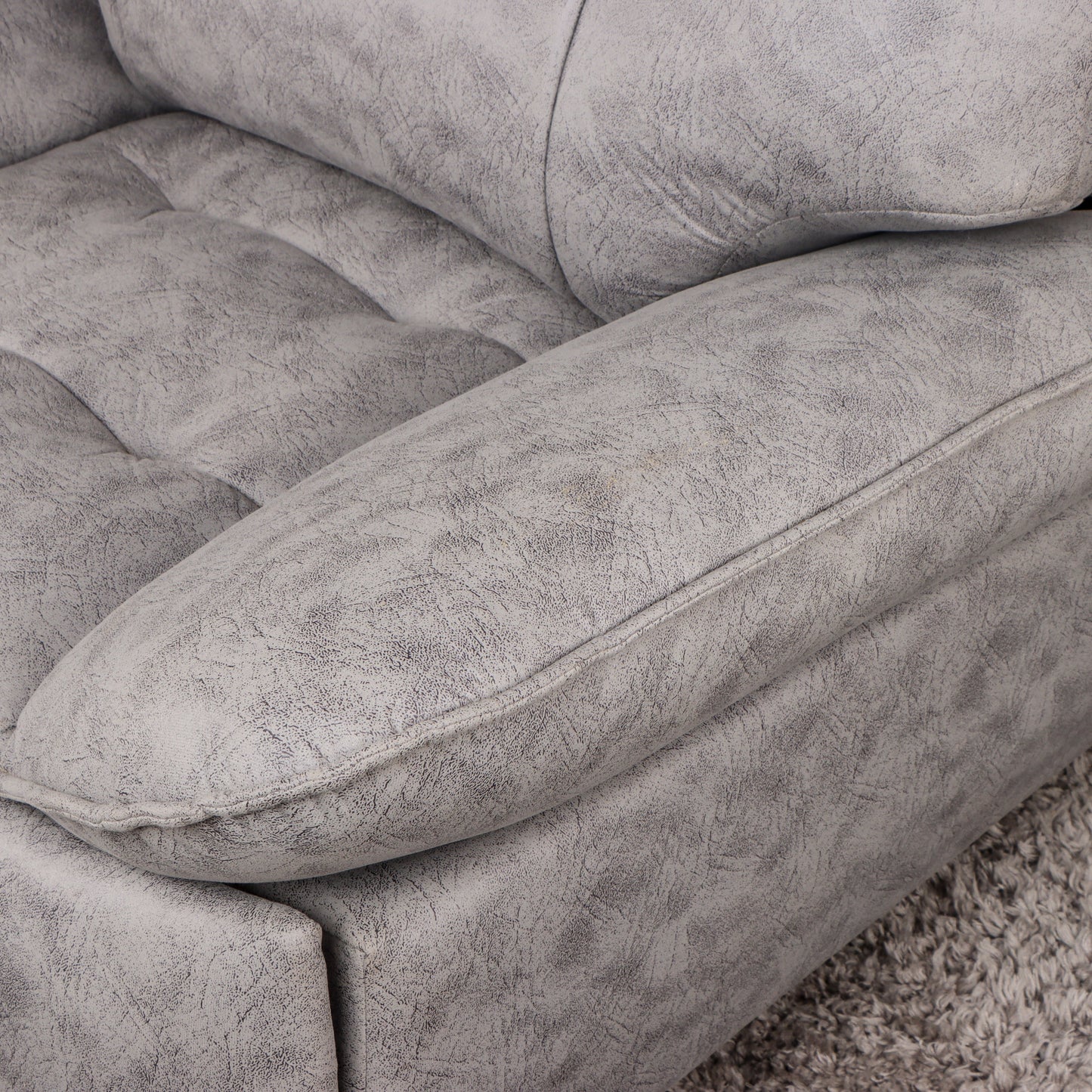 Leatherette Manual Rocker Recliner (Finish Color - Jersey Grey Rocking Chair, Pre-assembled)