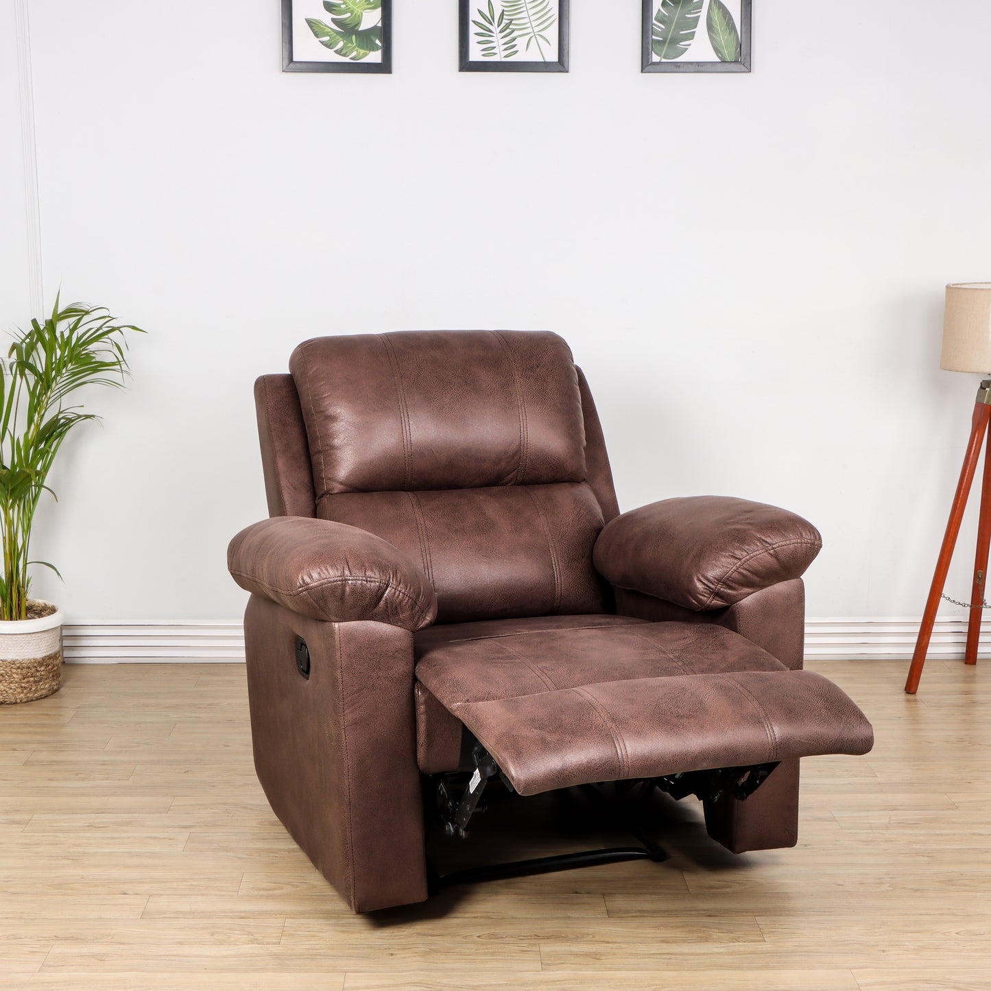 Motorized Leatherette Recliner sofa chair Snug-heaven Brown