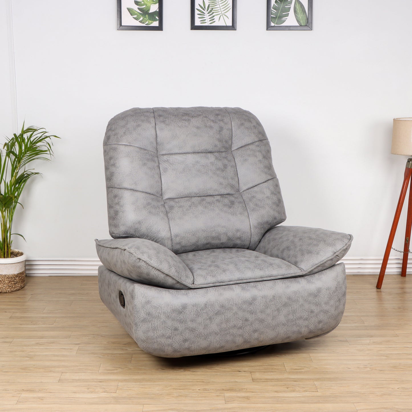 Leatherette Manual Rocker Recliner (Finish Color - Jersey Grey Rocking Chair, Pre-assembled)