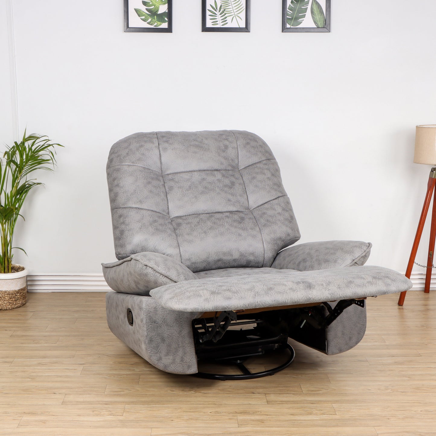 Leatherette Manual Rocker Recliner (Finish Color - Jersey Grey Rocking Chair, Pre-assembled)