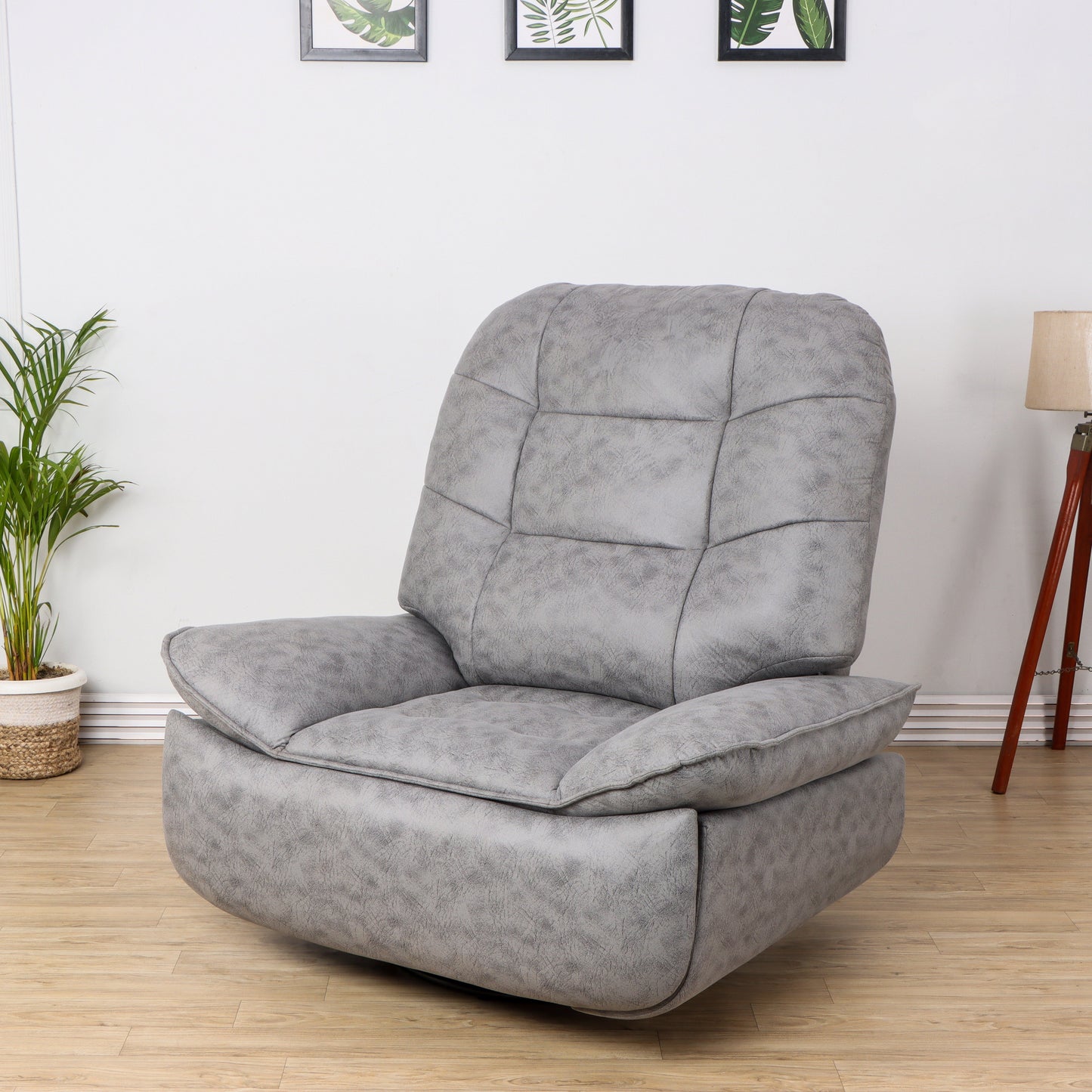 Leatherette Manual Rocker Recliner (Finish Color - Jersey Grey Rocking Chair, Pre-assembled)