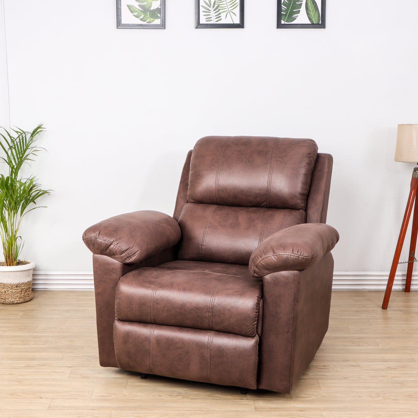Motorized Leatherette Recliner sofa chair Snug-heaven Brown