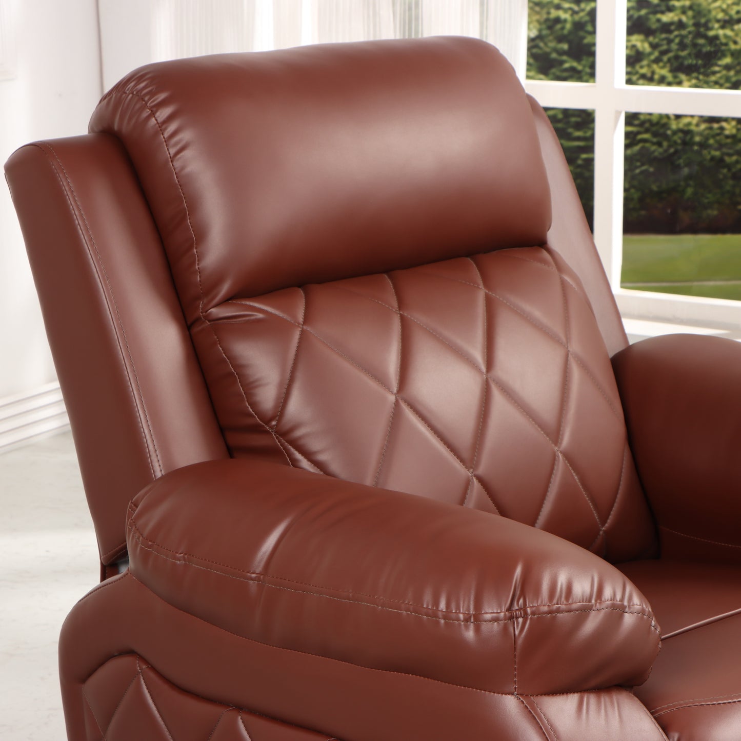 Recliner 1 Seater Sofa Chair for Living Room Bedroom Office Relaxyard Manual Recliner Lounge Chairs for Relaxing and Nap (1 Year Warranty, Brown)