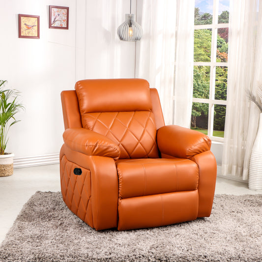 Recliner 1 Seater Sofa Chair for Living Room Bedroom Home Office | Relaxyard Manual Recliner Lounge Chairs for Relaxing and Nap Tan Color
