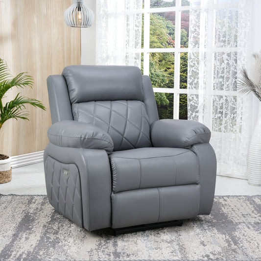 Recliner Sofa Chair | 1 Seater | 1 Year Warranty | Recliner Chair | 1 Seater Sofa Chair | Relaxyard Motorized Recliner (Leatherette, Grey DIY)